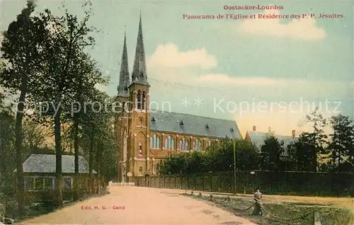 AK / Ansichtskarte Oostacker_Lourdes Eglise et Residence des P P Jesuites Oostacker_Lourdes