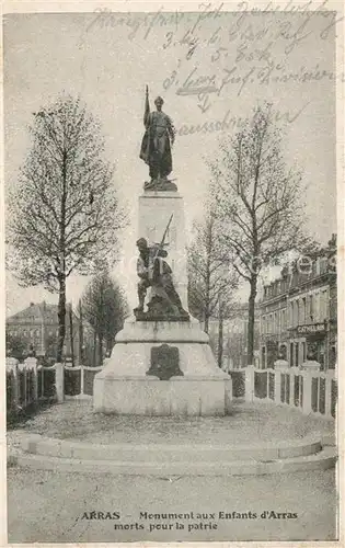 AK / Ansichtskarte Arras_Pas de Calais Monument aux Enfants dArras morts pour la patrie Arras_Pas de Calais