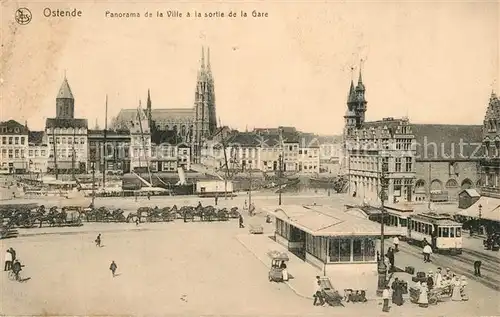 AK / Ansichtskarte Ostende_Oostende Panorama de la Ville a la sortie de la Gare 