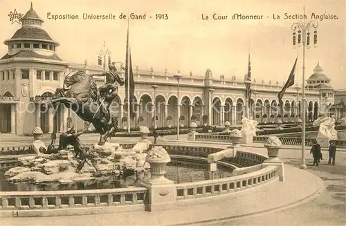 AK / Ansichtskarte Gand_Belgien Exposition Universelle de Gand 1913 La Cour dHonneur Section Anglaise Gand Belgien