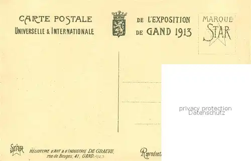 AK / Ansichtskarte Gand_Belgien Exposition Universelle de Gand 1913 Entree principale Gand Belgien