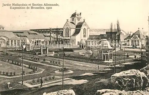 AK / Ansichtskarte Bruxelles_Bruessel Jardin Hollandais et Section Allemande Exposition 1910 Bruxelles_Bruessel