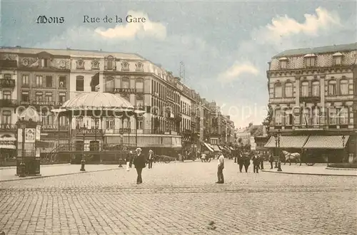 AK / Ansichtskarte Mons_Belgien Rue de la Gare Mons Belgien