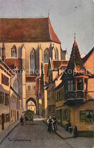 AK / Ansichtskarte Rothenburg_Tauber Rothenburger Erker und St. Jakobskirche K?nstlerkarte Rothenburg Tauber