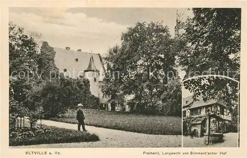 AK / Ansichtskarte Eltville_Rhein Langwerth von Simmernscher Hof Eltville_Rhein