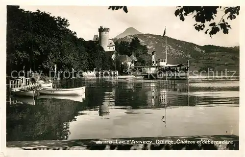 AK / Ansichtskarte Duingt Chateau et debarcadere Bateau Lac d Annecy Duingt