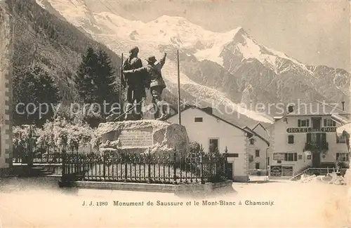 AK / Ansichtskarte Chamonix Monument de Saussure et le Mont Blanc Alpes Francaises Chamonix
