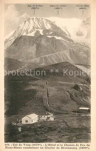 AK / Ansichtskarte Saint Gervais les Bains Col de Voza Hotel et Chemin de Fer du Mont Blanc Glacier de Bionnassay Saint Gervais les Bains