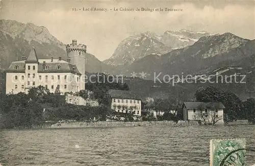 AK / Ansichtskarte Duingt Chateau au Lac d Annecy et la Tournette Alpes Duingt
