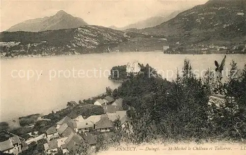 AK / Ansichtskarte Duingt Saint Michel Chateau et Talloires Lac d Annecy Alpes Duingt