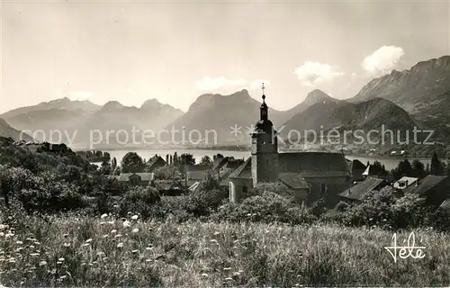 AK / Ansichtskarte Talloires Vue generale Lac d Annecy et Massif des Beauges Alpes Talloires