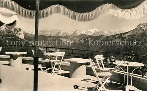 AK / Ansichtskarte Veyrier du Lac Teleferique du Mont Veyrier Terrasse Chaine des Aravis et le Mont Blanc Alpes Veyrier du Lac