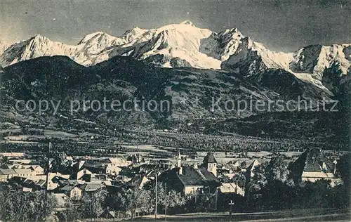 AK / Ansichtskarte Sallanches Vue generale et le Mont Blanc Alpes Francaises Sallanches