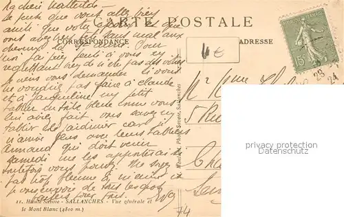 AK / Ansichtskarte Sallanches Vue generale et le Mont Blanc Alpes Francaises Sallanches