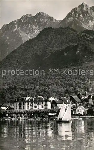 AK / Ansichtskarte Saint Gingolph_Haute_Savoie Les Hotels et le Grammont vue du Lac Leman Saint Gingolph_Haute
