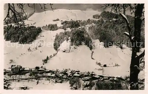 AK / Ansichtskarte Morzine Vue generale et le Teleferique du Plenay Sports d Hiver Morzine