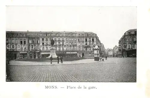AK / Ansichtskarte Mons_Belgien Place de la gare Mons Belgien