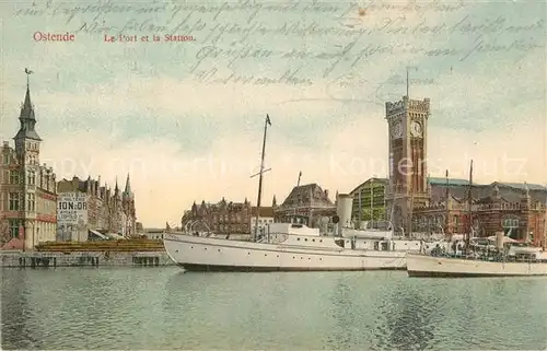 AK / Ansichtskarte Ostende_Oostende Le Port et la Station 