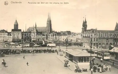 AK / Ansichtskarte Oostende_Ostende Panorama aan den uiltgang der Statie 