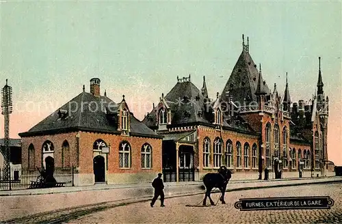 AK / Ansichtskarte Furnes_Flandre Exterieur de la Gare Furnes_Flandre