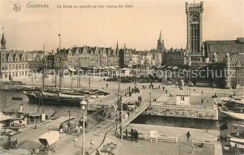 AK / Ansichtskarte Oostende_Ostende De Statie en gezicht op den lagang der Stad 