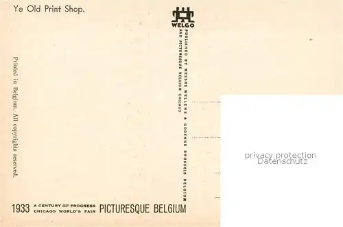 AK / Ansichtskarte Belgien Ye Old Print Shop Karikatur Belgien
