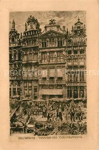 AK / Ansichtskarte Bruxelles_Bruessel Maisons des Corporations Bruxelles_Bruessel
