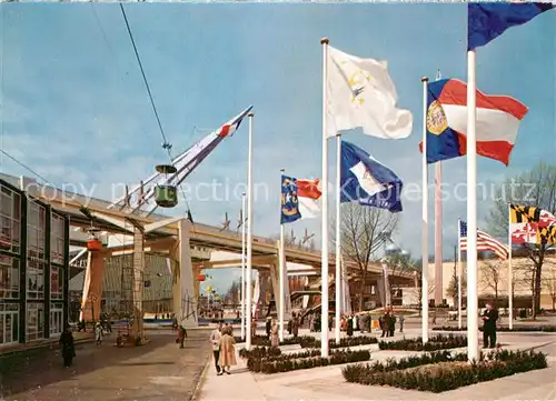 AK / Ansichtskarte Bruxelles_Bruessel EXPO 1958 Nationen Platz Links Pfeil vom franz Pavillon Bruxelles_Bruessel