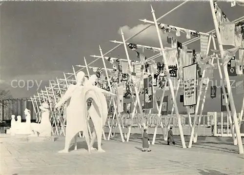 AK / Ansichtskarte Bruxelles_Bruessel EXPO 1958 Die Oriflammen von der Esplanade Terrasse Bruxelles_Bruessel