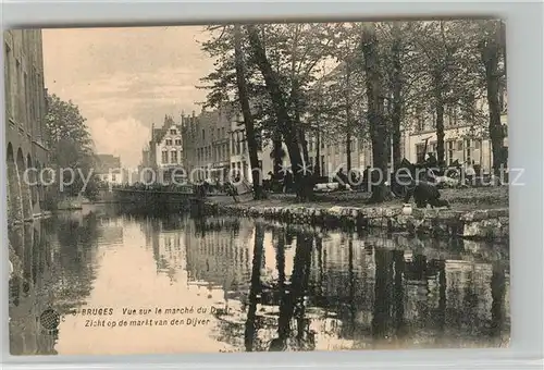 AK / Ansichtskarte Bruges_Flandre Vue sur le marche du Dywer Bruges_Flandre