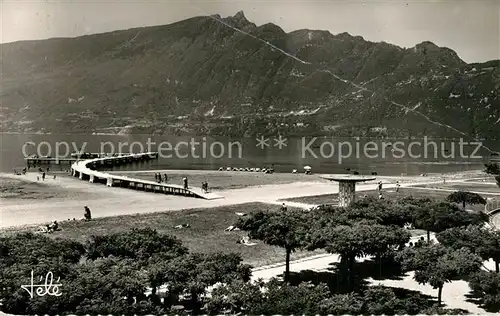 AK / Ansichtskarte Aix les Bains Plage Lac du Bourget et Dent du Chat Alpes Aix les Bains