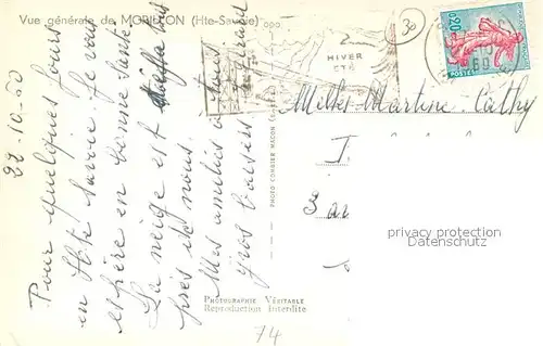 AK / Ansichtskarte Morillon Vue generale et les Alpes Morillon