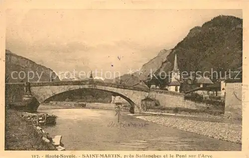 AK / Ansichtskarte Saint_Martin_Sallanches Pont sur l Arve Alpes Saint_Martin_Sallanches