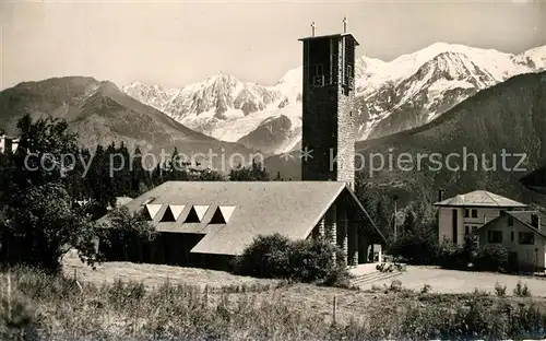 AK / Ansichtskarte Assy Passy_Haute_Savoie Plateau d Assy Eglise et le Mont Blanc Alpes Francaises Assy Passy_Haute_Savoie