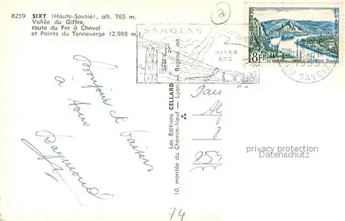 AK / Ansichtskarte Sixt Fer a Cheval Vallee du Giffre Route du Fer a Cheval Pointe du Tenneverge en hiver Alpes Sixt Fer a Cheval