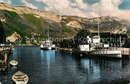 AK / Ansichtskarte Annecy_Haute Savoie Port Vapeur Mont Veyrier Alpes Francaises Annecy Haute Savoie