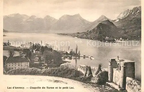AK / Ansichtskarte Talloires Lac d Annecy Chapelle du Toron et le petit Lac Alpes Talloires