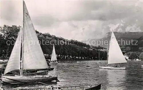 AK / Ansichtskarte Annecy_Haute Savoie Lac Avenue d Albigny Voiliers Alpes Annecy Haute Savoie