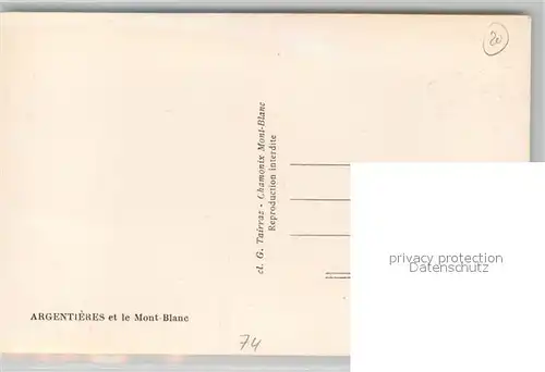 AK / Ansichtskarte Argentiere_Haute Savoie Vue d ensemble Eglise Mont Blanc Alpes Francaises Argentiere Haute Savoie