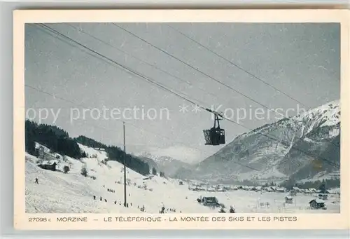 AK / Ansichtskarte Morzine Teleferique Montee des skis et les piste Sports d hiver Alpes Morzine