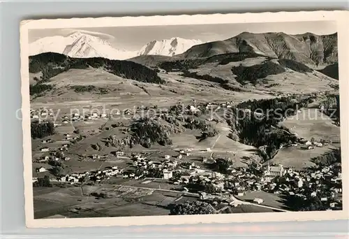 AK / Ansichtskarte Megeve Panorama Mont Blanc et Mont Joly Alpes Francaises Megeve