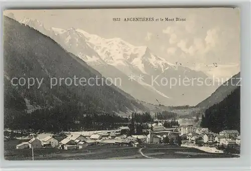 AK / Ansichtskarte Argentiere_Haute Savoie Panorama et le Mont Blanc Alpes Francaises Argentiere Haute Savoie