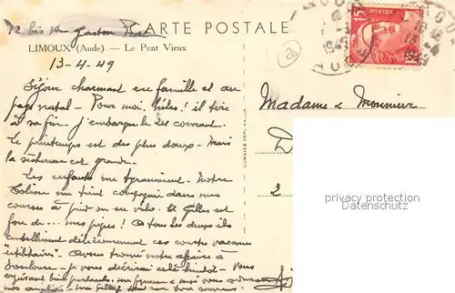 AK / Ansichtskarte Limoux Le Pont Vieux Limoux