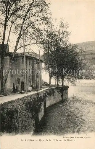 AK / Ansichtskarte Quillan Quai de la Hille sur la Riviere Quillan