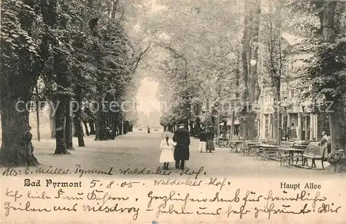 AK / Ansichtskarte Pyrmont_Bad Hauptallee Pyrmont_Bad