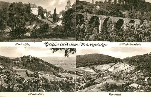 AK / Ansichtskarte Wesergebirge Arensburg Autobahnbruecke Schaumburg Rosental Wesergebirge