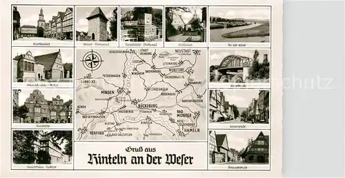 AK / Ansichtskarte Rinteln Marktplatz Kriegerehrenmal Muenchhausen Archiv Rathaus Rinteln