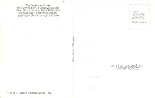 AK / Ansichtskarte Lehnacker Gasthaus zur Krone  Lehnacker