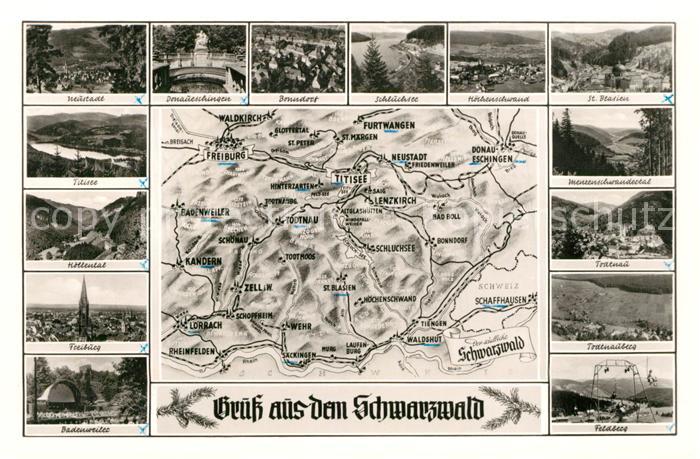 Ak Ansichtskarte Titisee Neustadt Lageplan Und Orte Im Schwarzwald