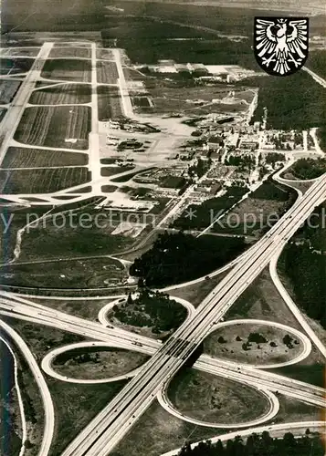 AK / Ansichtskarte Autobahn Frankfurter Kreuz Fliegeraufnahme Flughafen Rhein Main 